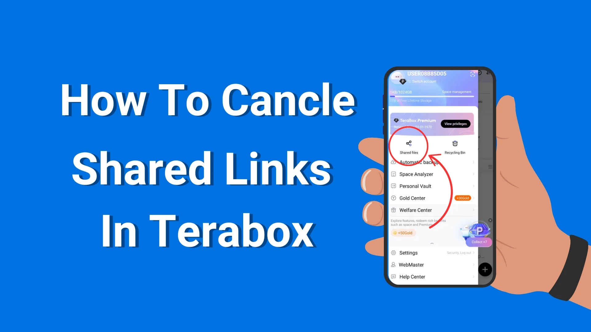 How to cancel shared links in TeraBox